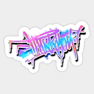 Thank You (Colorful Graffiti Text) Sticker